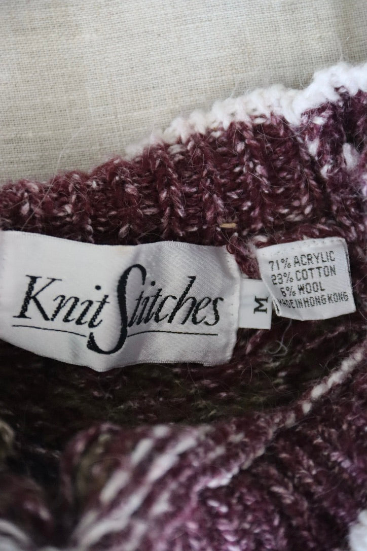 Knit Stitches Purple Sweater