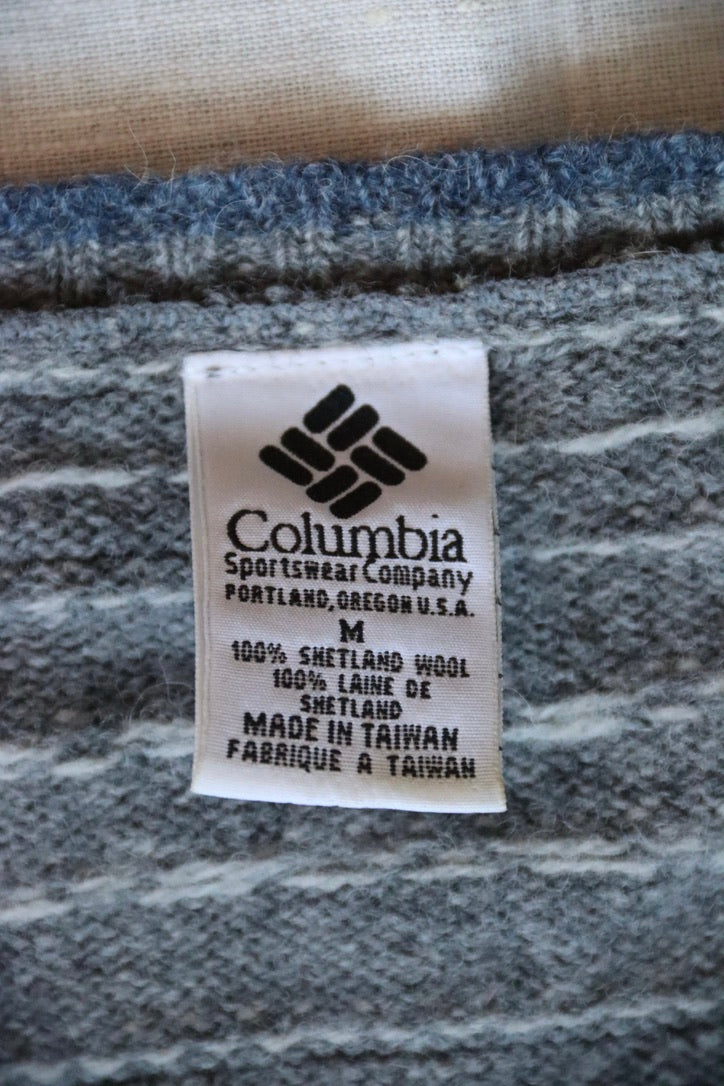 Vintage Columbia Grey V Neck Sweater
