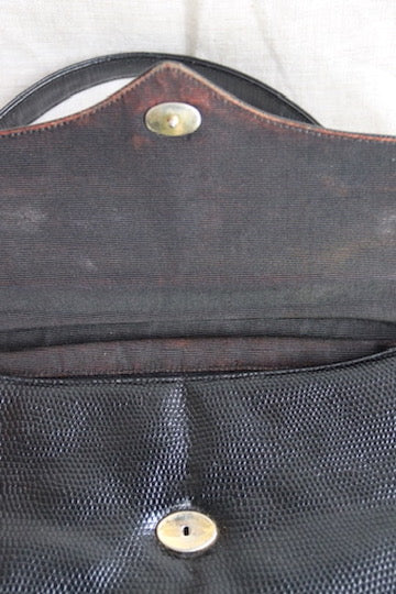 Vintage Morris Moskowitz Black Leather Hand Bag