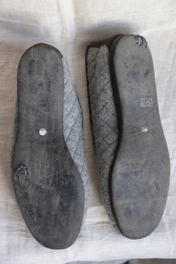 Loro Piana Grey Cashmere Slippers