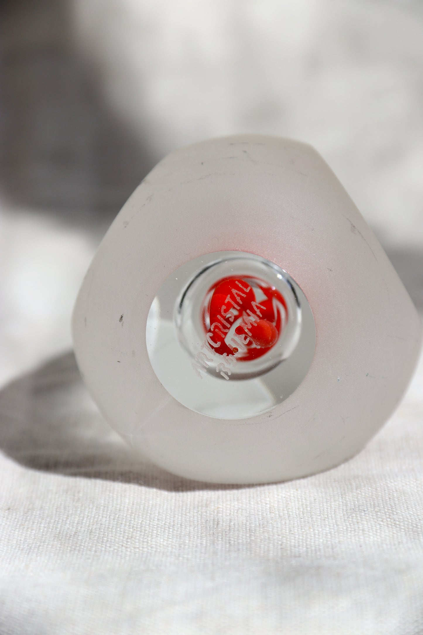 Art Cristal Bohemia Frosted Glass Paperweight