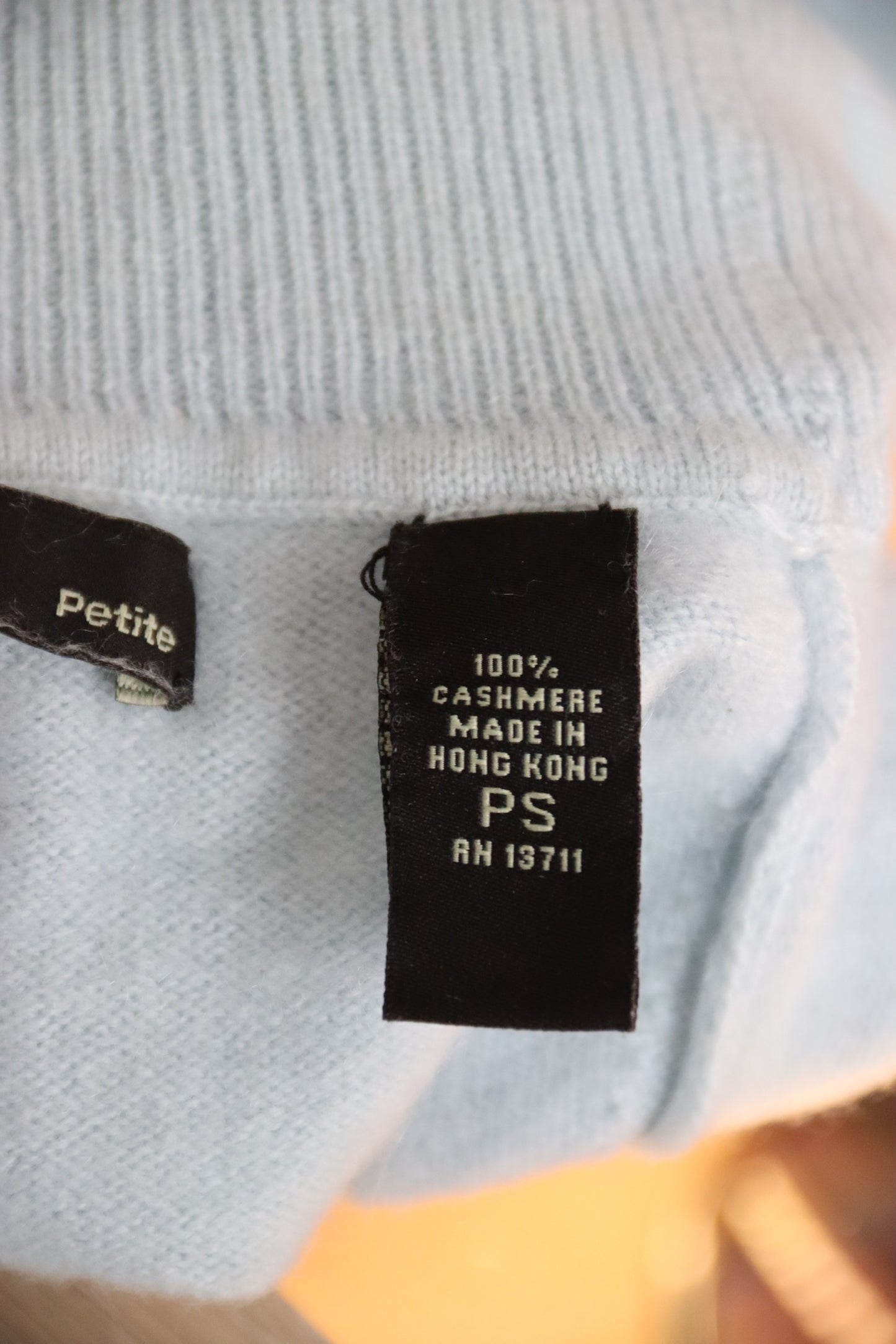 Lord & Taylor Light Blue Cashmere Turtleneck Sweater