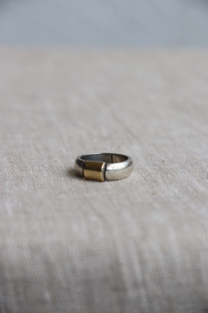 Sterling Silver Ring with 18k Details
