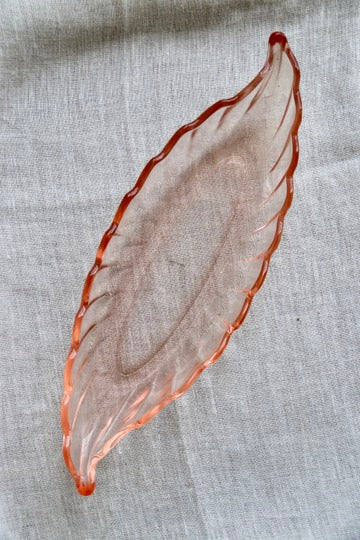 Pink Glass Oval Dish