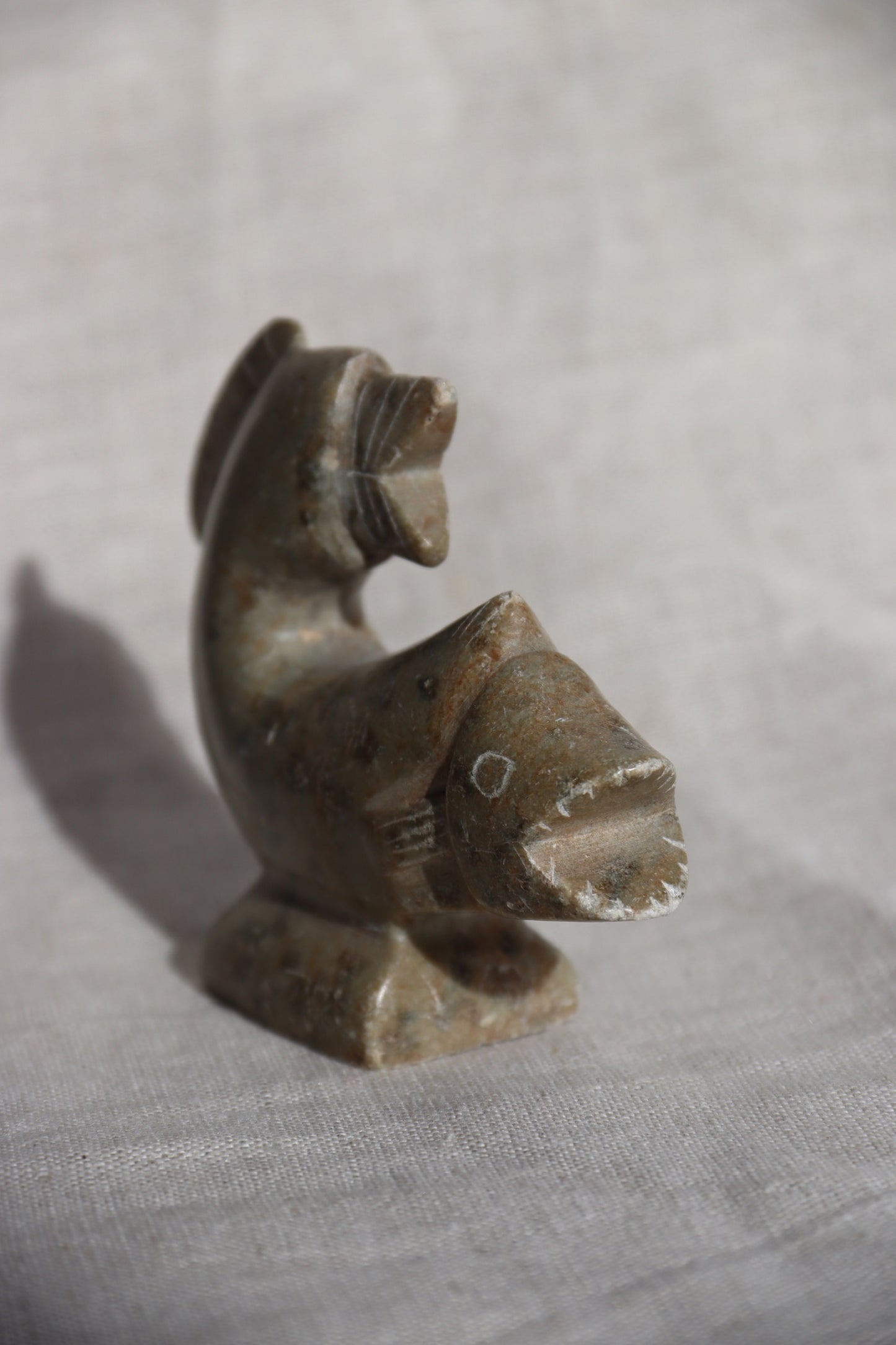Carved Stone Fish Figurine