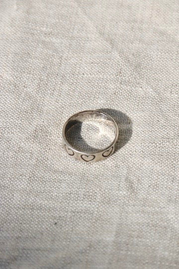 sterling silver engraved heart eternity band ring