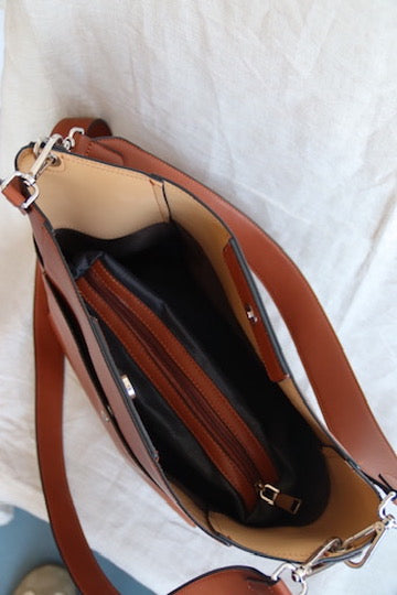 Ruoxin Choo Brown Bag with Pouch