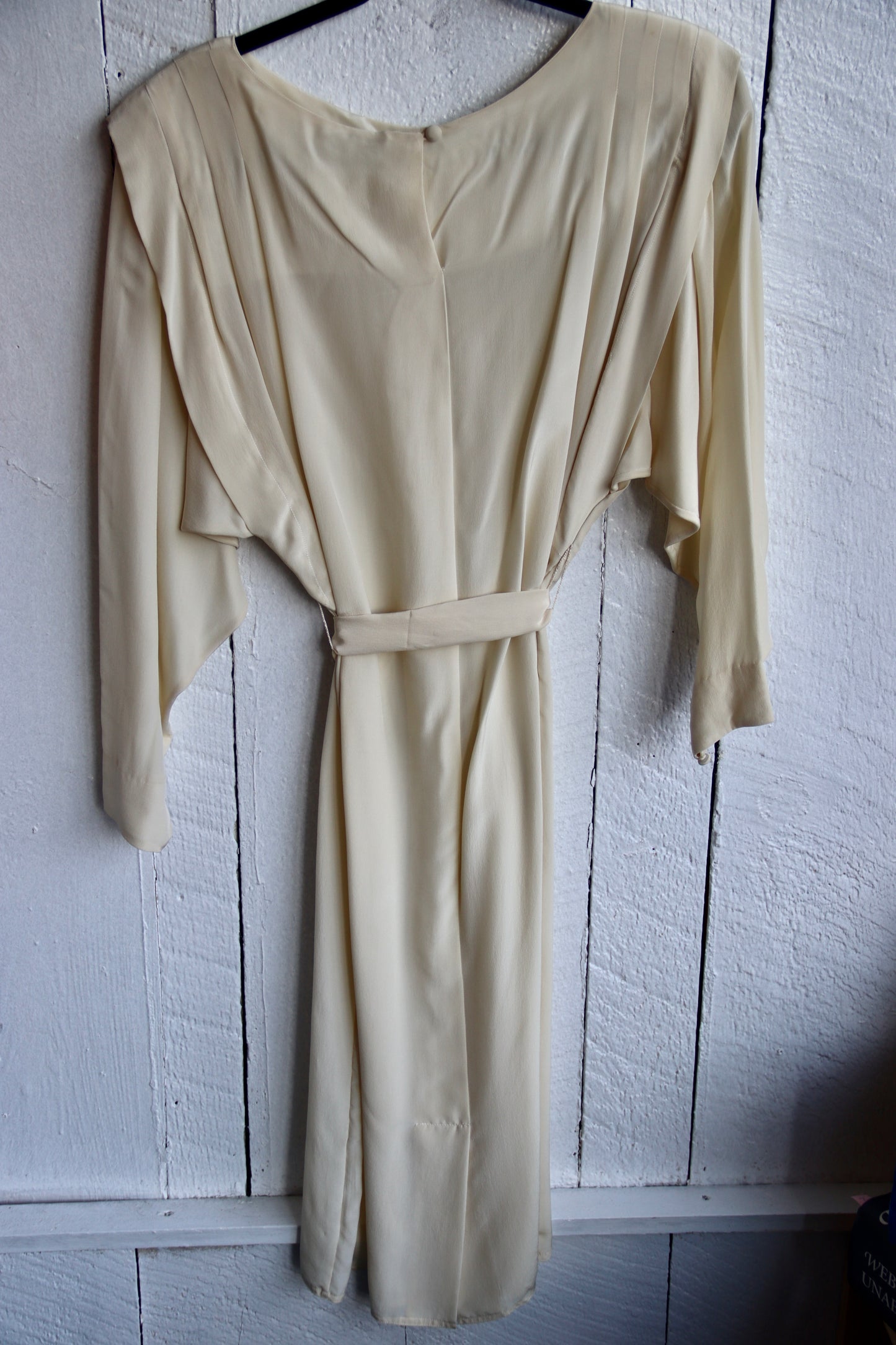 Vintage 80s Kristen Cream Silk Dress
