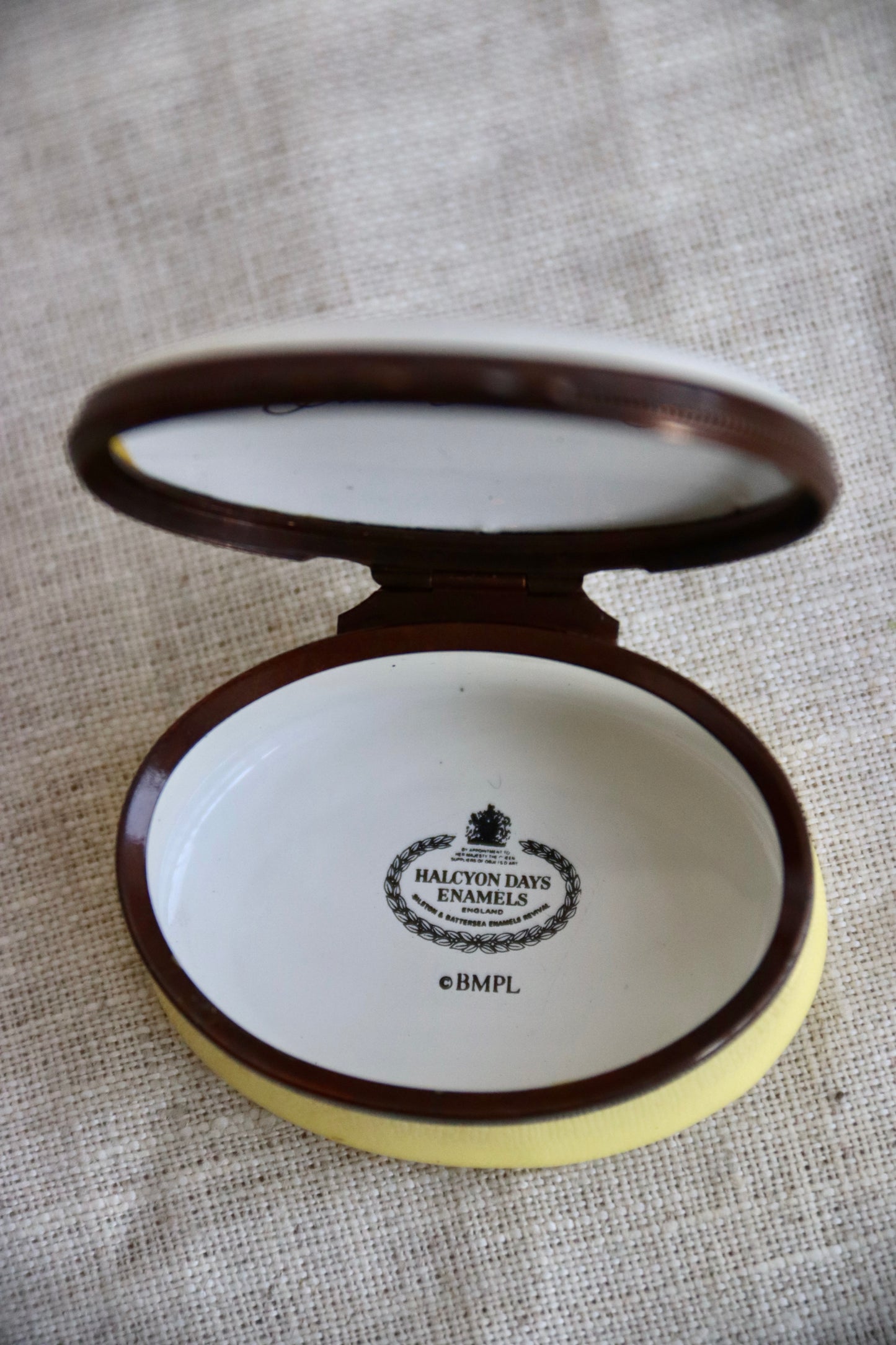Halcyon Days Yellow Enamel Box