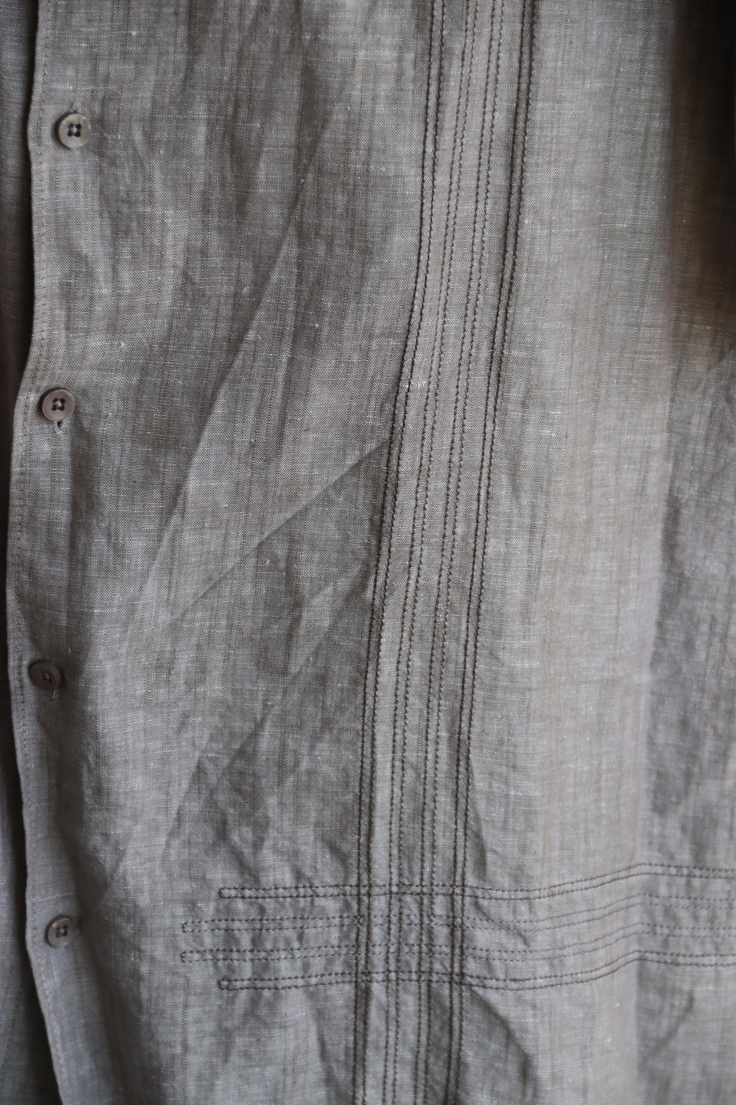Mens Havanera Grey Linen Button Down