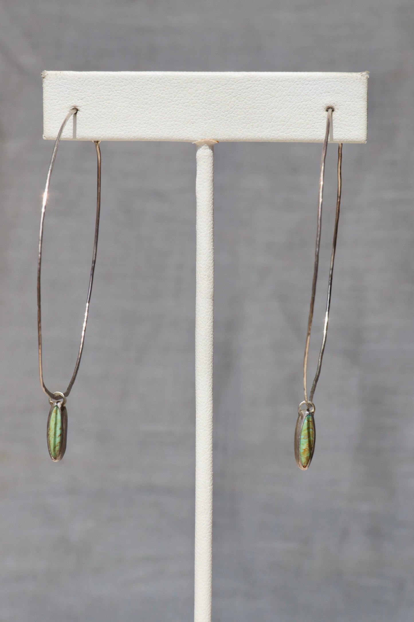 Manuela Stalman Sterling Silver and Turquoise Hoop Earrings