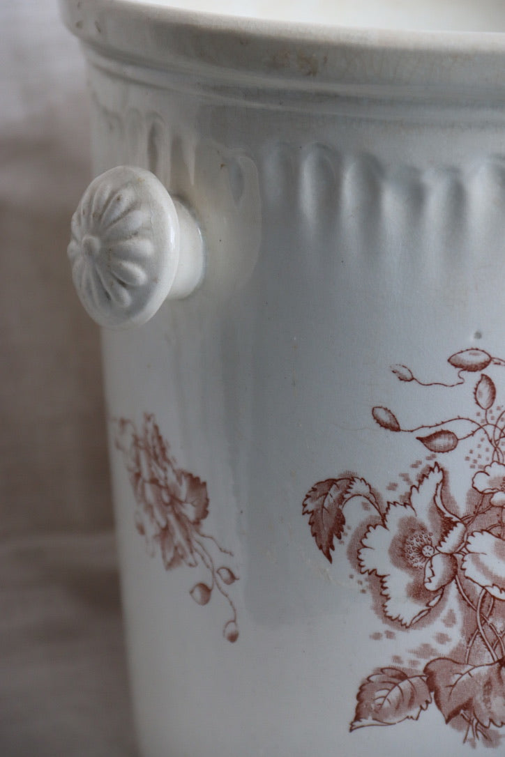 Vintage Floral Ironstone Pot