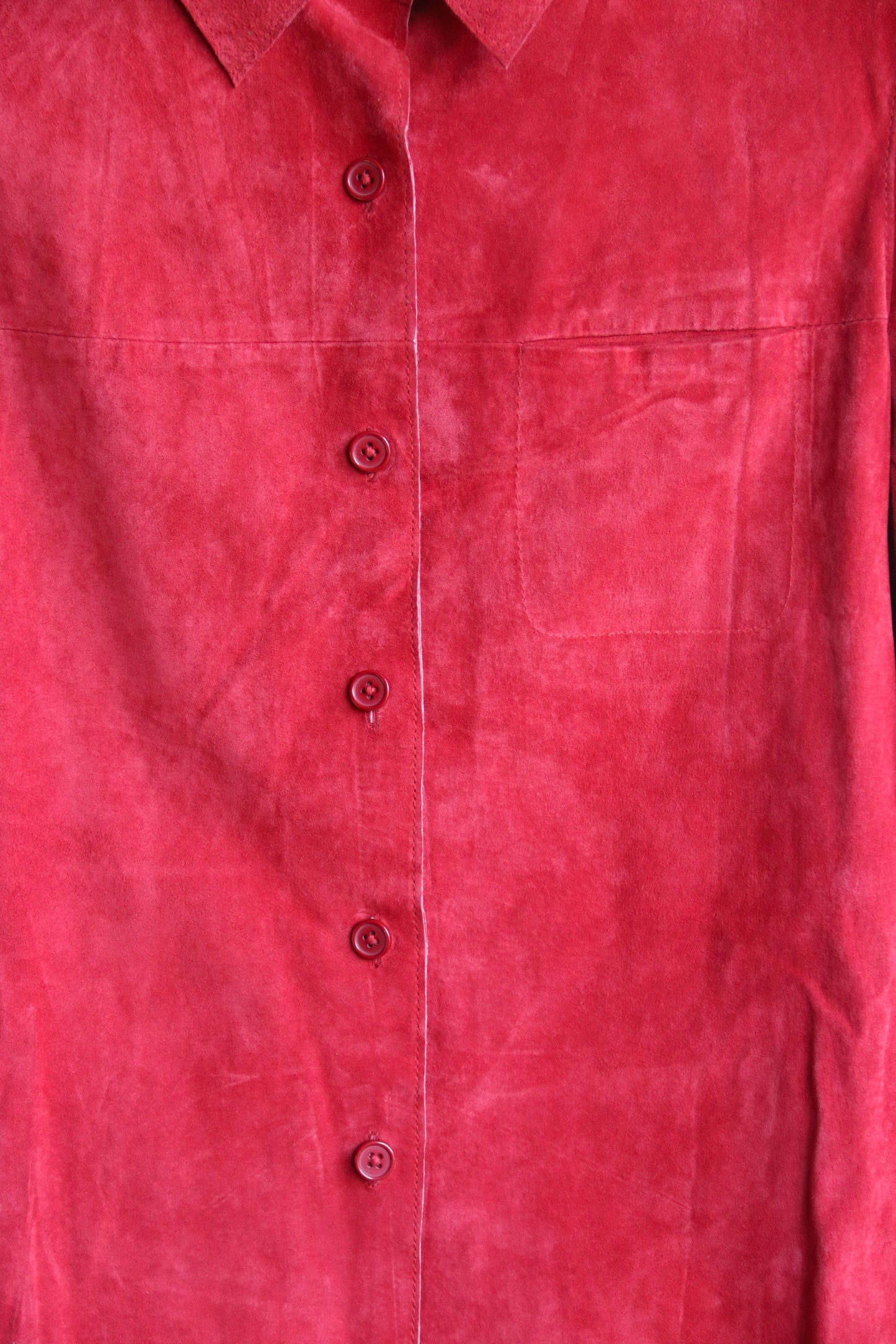Vintage Clothes Revue Tomato Red Suede Leather Top