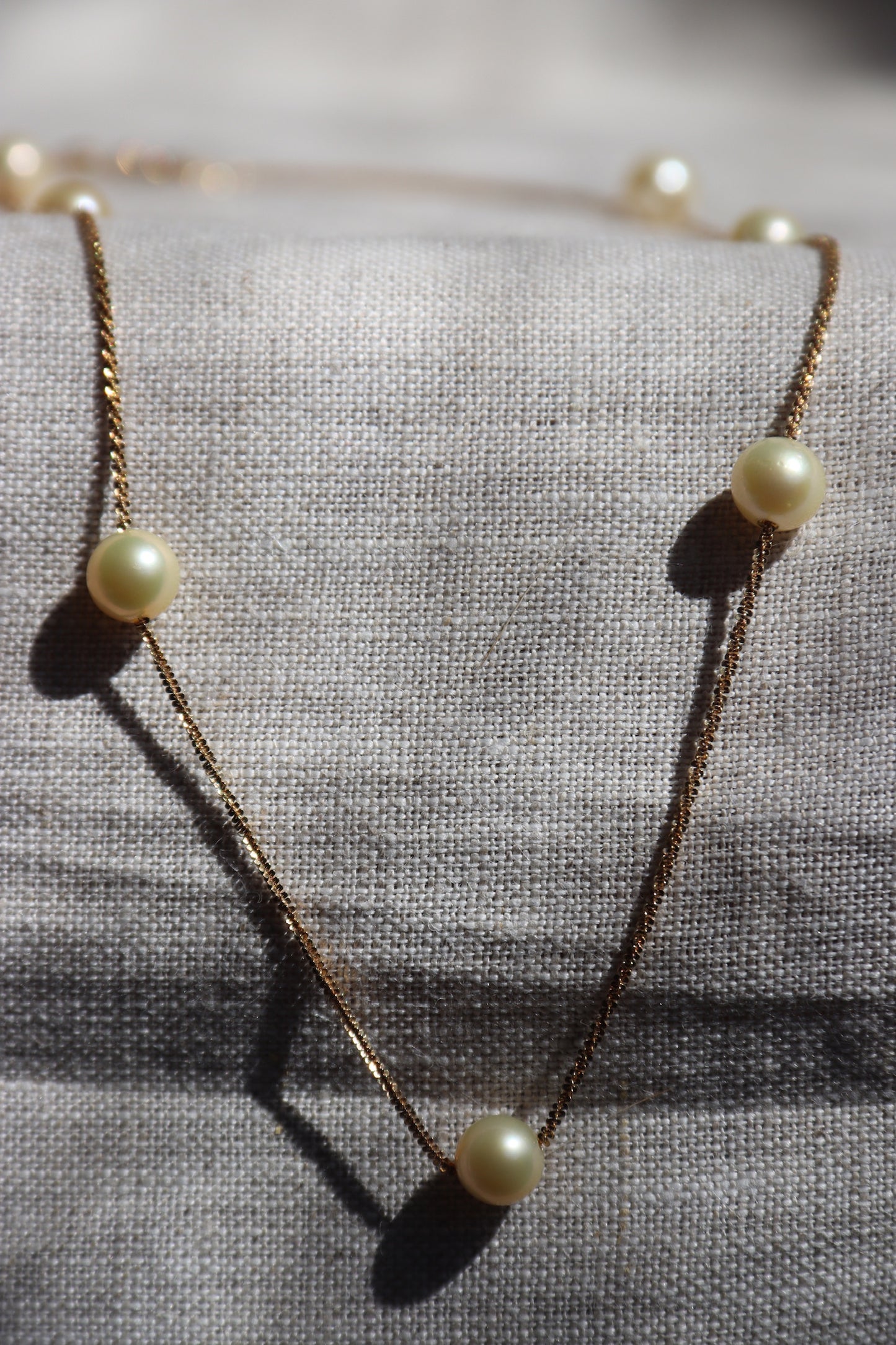 14K Milor Italian Pearl Station Necklace