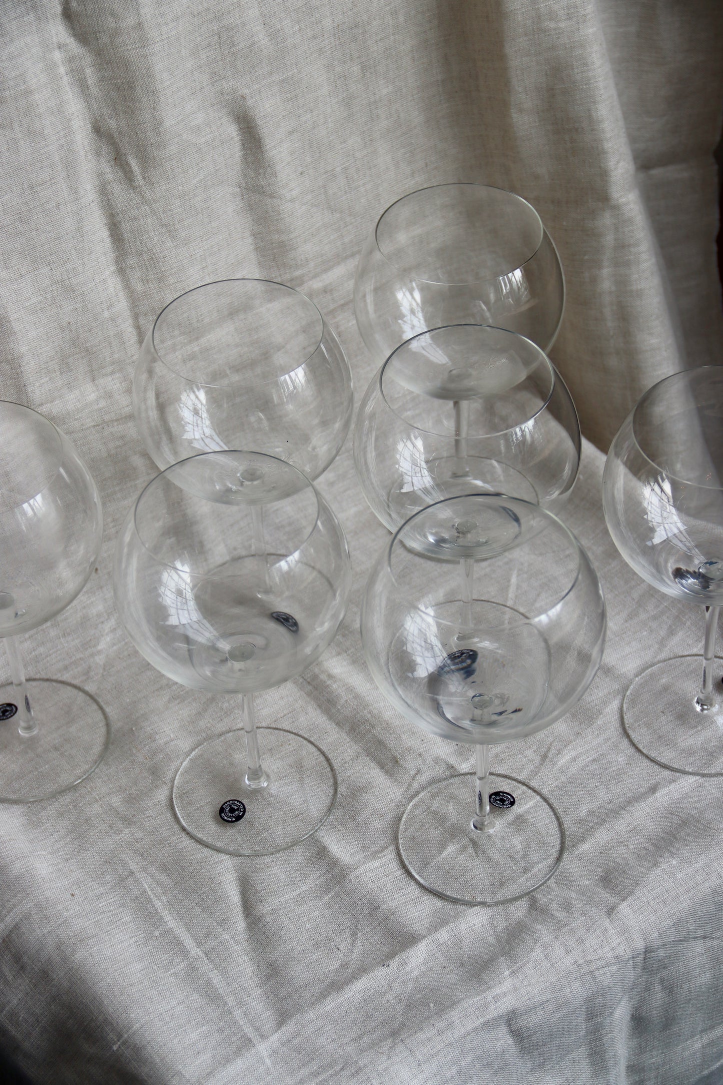 Set of 7 Romanian Crystal Goblets
