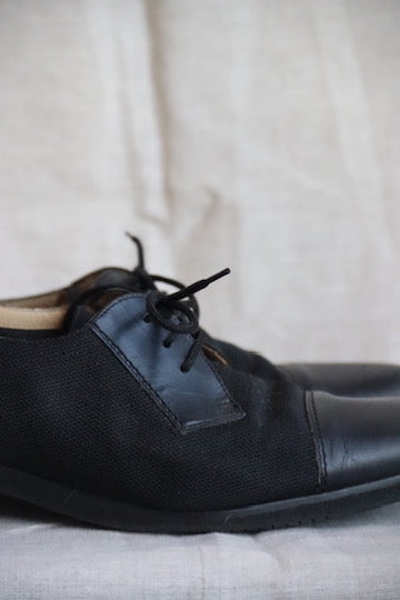 Salvatore Ferragamo Black Nylon Mesh Oxfords - 10