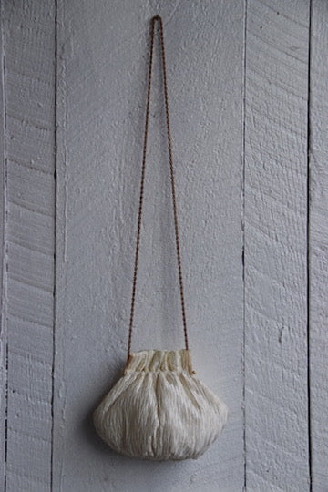 Vintage La Regale White Pleated Convertible Clutch Purse