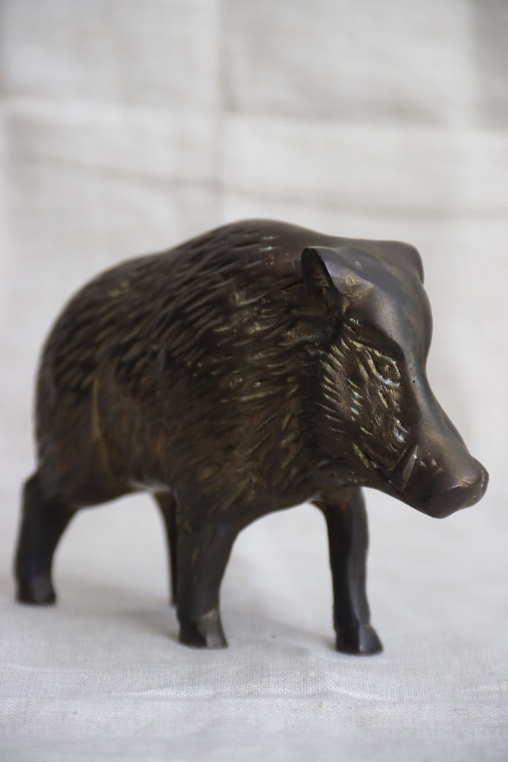 Brass Warthog Figurine