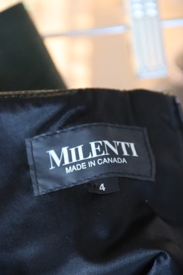 Milenti Green Leather Skirt - NWT