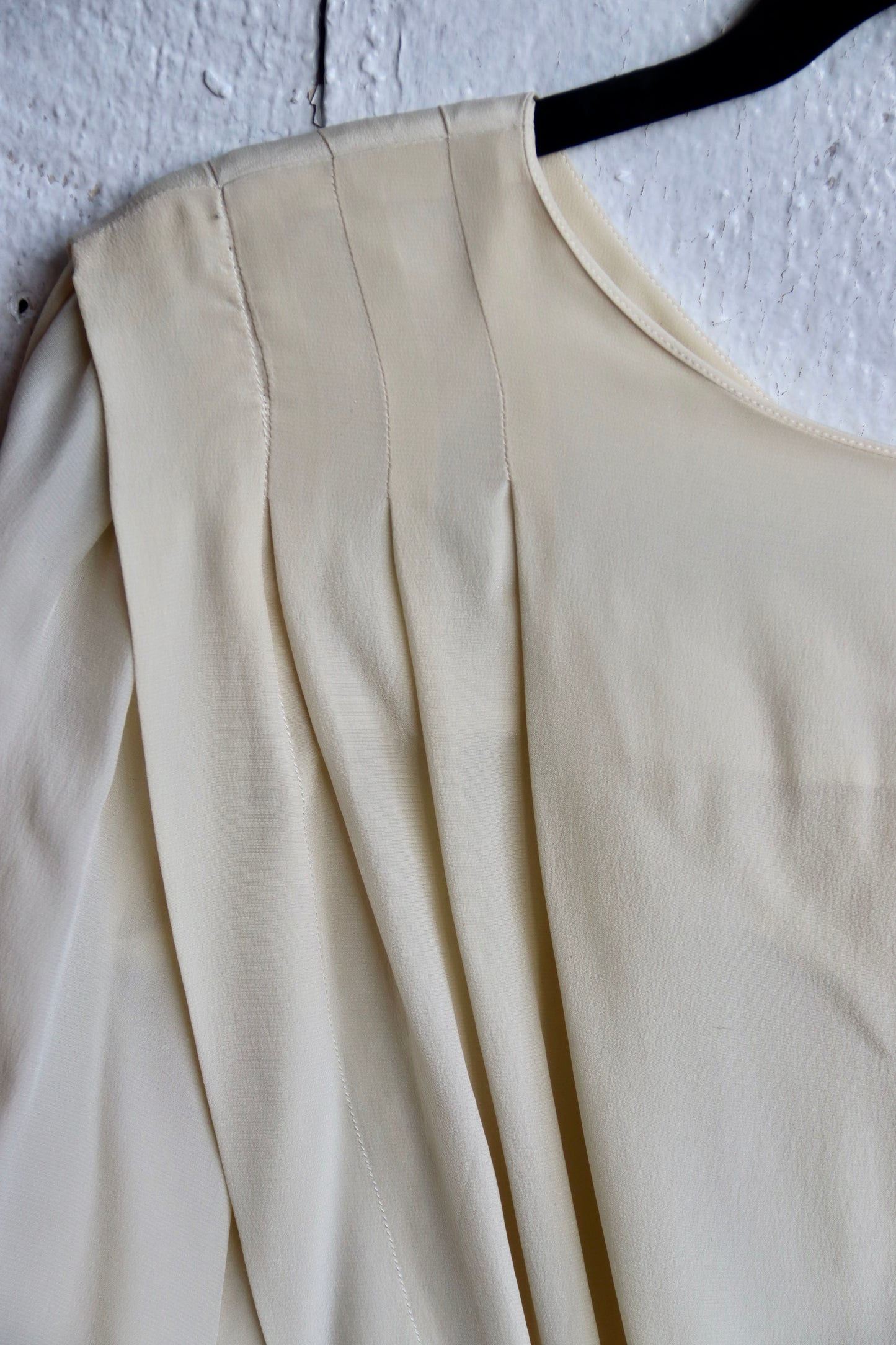Vintage 80s Kristen Cream Silk Dress