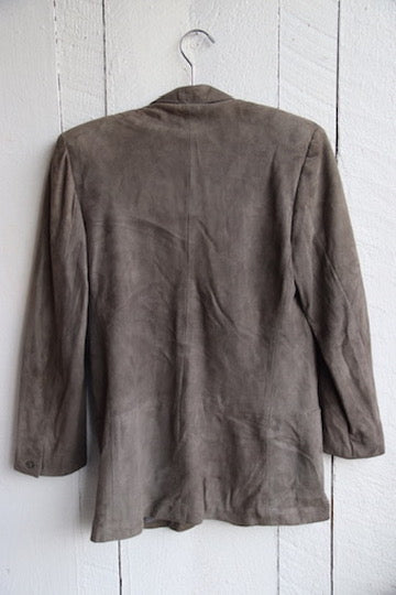 Vintage Grey Suede Suit Jacket
