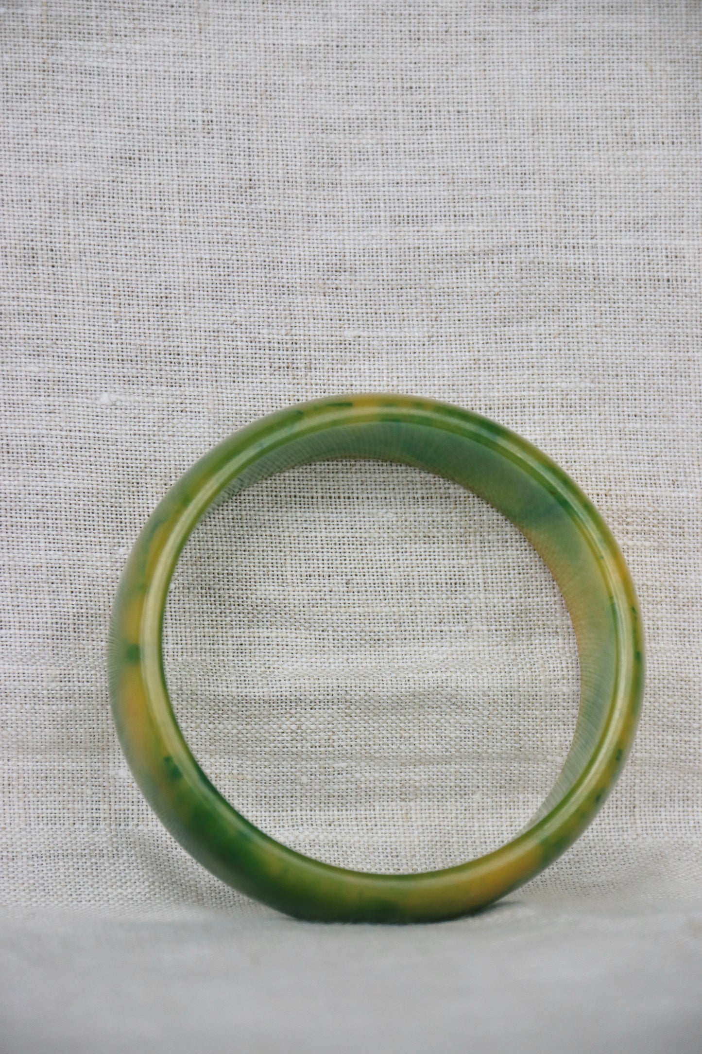 Green Marbled Bakelite Bangle Bracelet