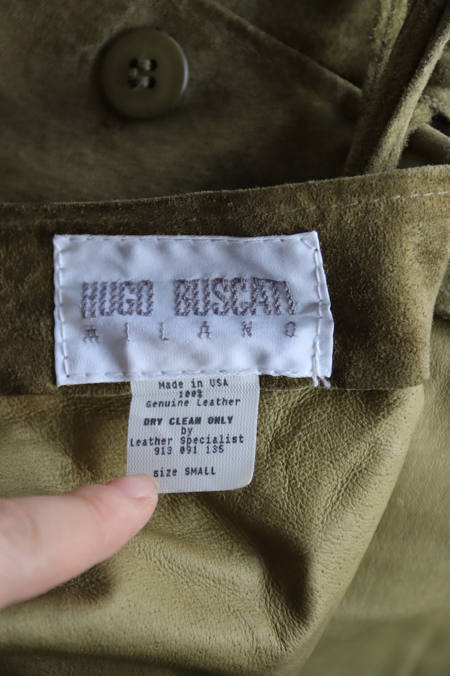 Vintage Hugo Buscati Green Suede Coat