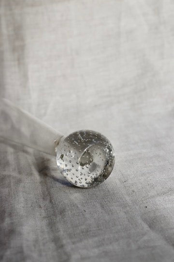 Controlled Bubble Base Clear Glass Bud Vase