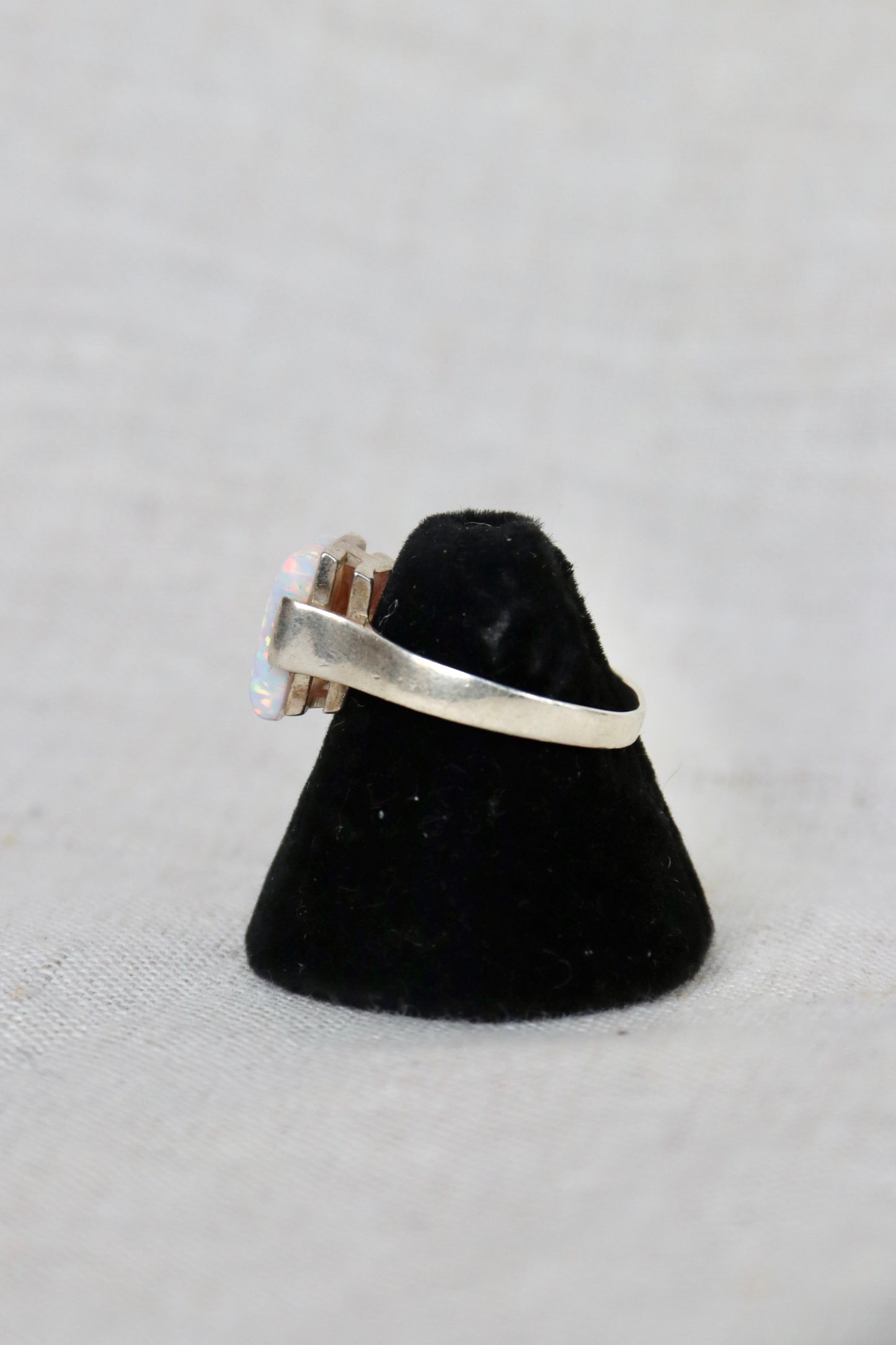 Sterling Silver ring with white opal