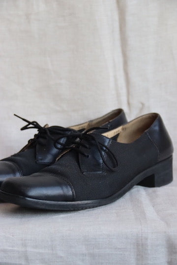 Salvatore Ferragamo Black Nylon Mesh Oxfords - 10
