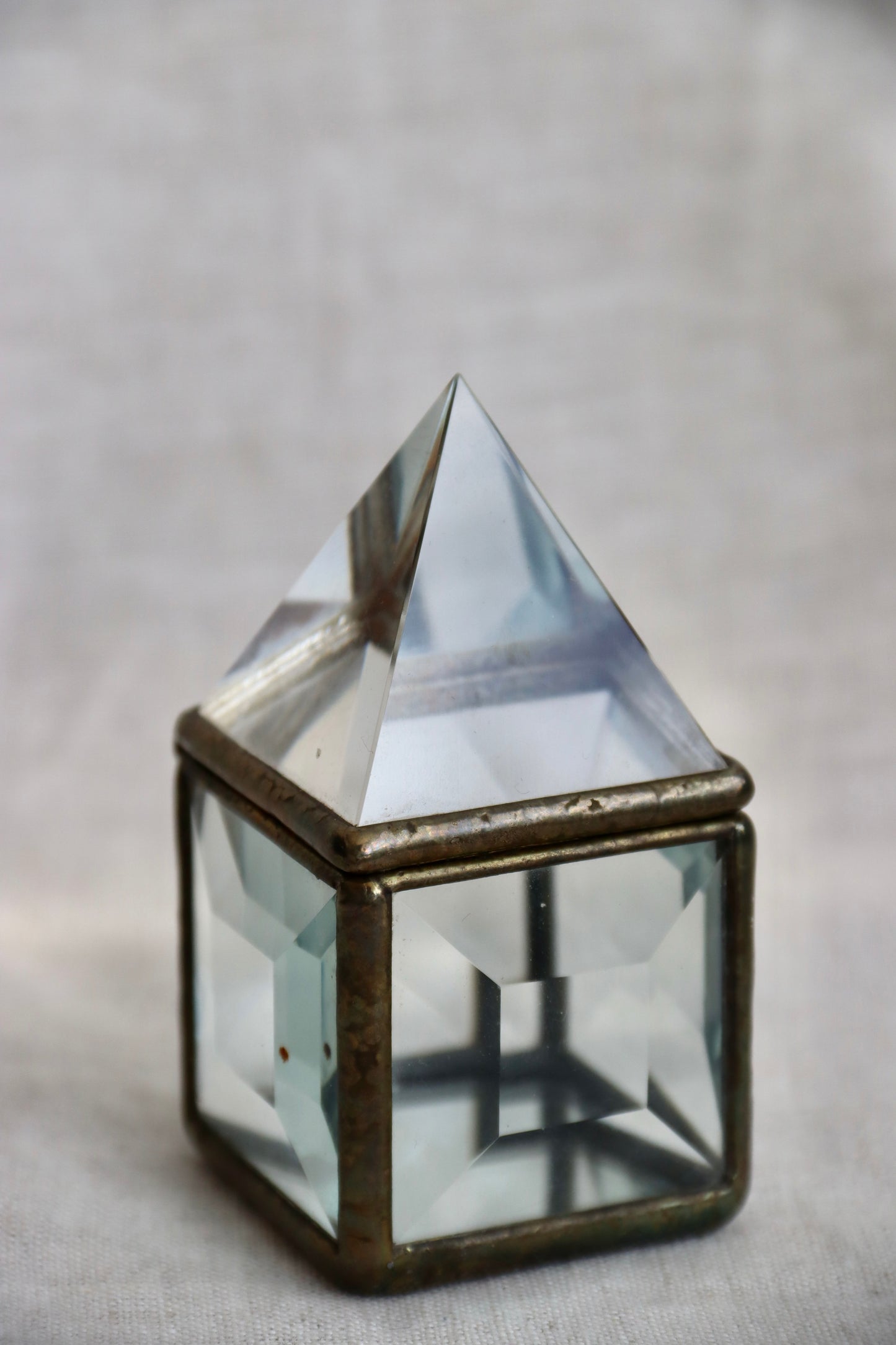 Vintage Saul Farber Beveled Glass Prism Boxes