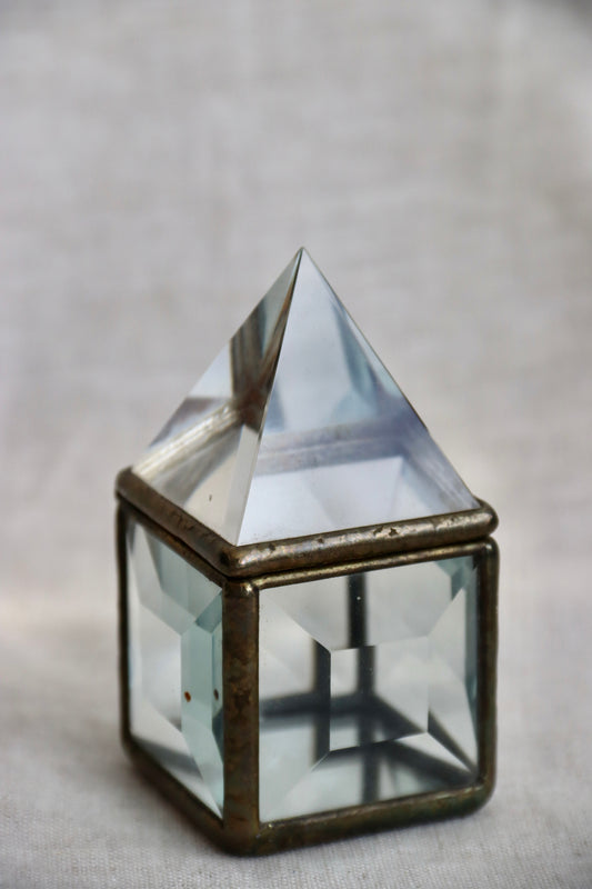 Vintage Saul Farber Beveled Glass Prism Boxes