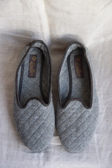 Loro Piana Grey Cashmere Slippers