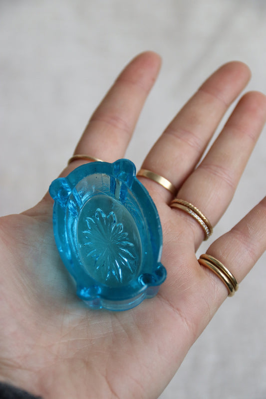 Miniature Blue Glass Salt Cellar