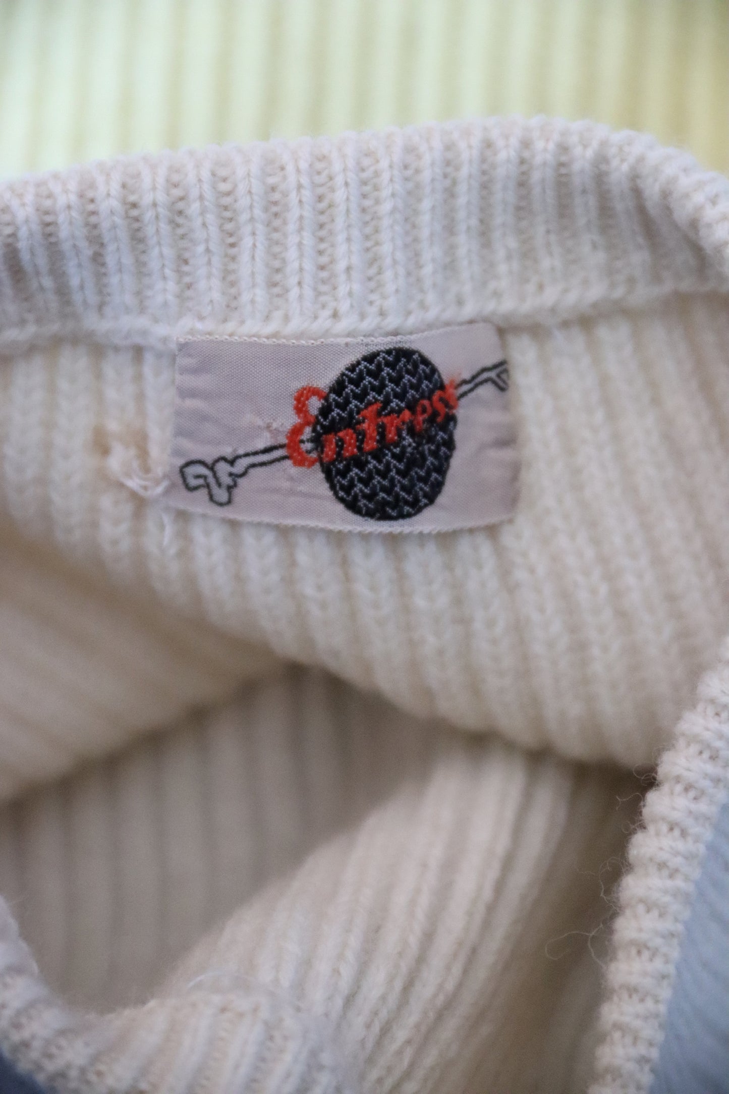 Vintage Ski Sweater with Yellow Stripe