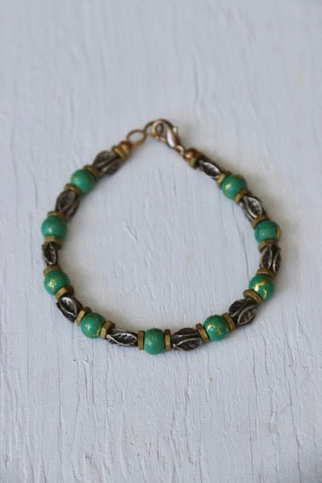 Handmade Green Beaded Bracelet