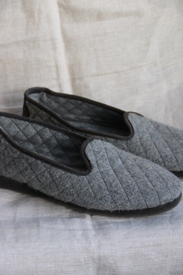 Loro Piana Grey Cashmere Slippers