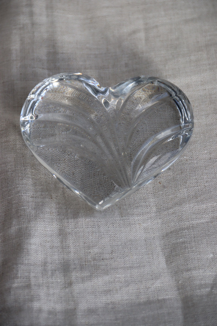 Swirled Heart Crystal Paperweight
