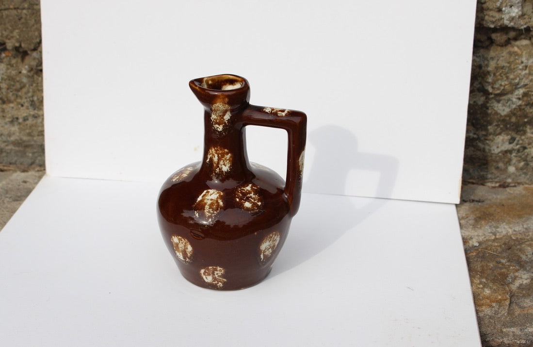 Leroux liquor brown ceramic pitcher