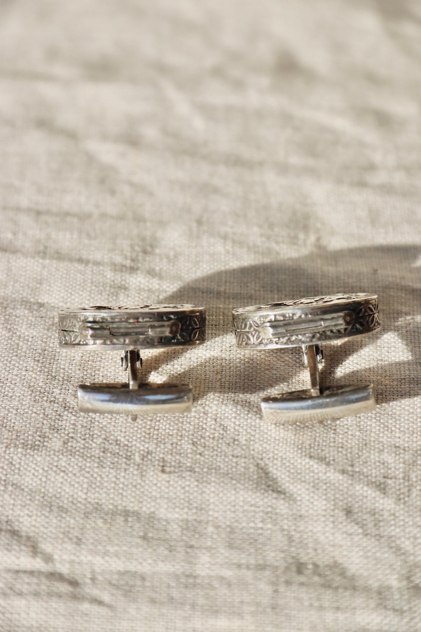 Vintage 800 Silver Cartship Compartment Cufflinks