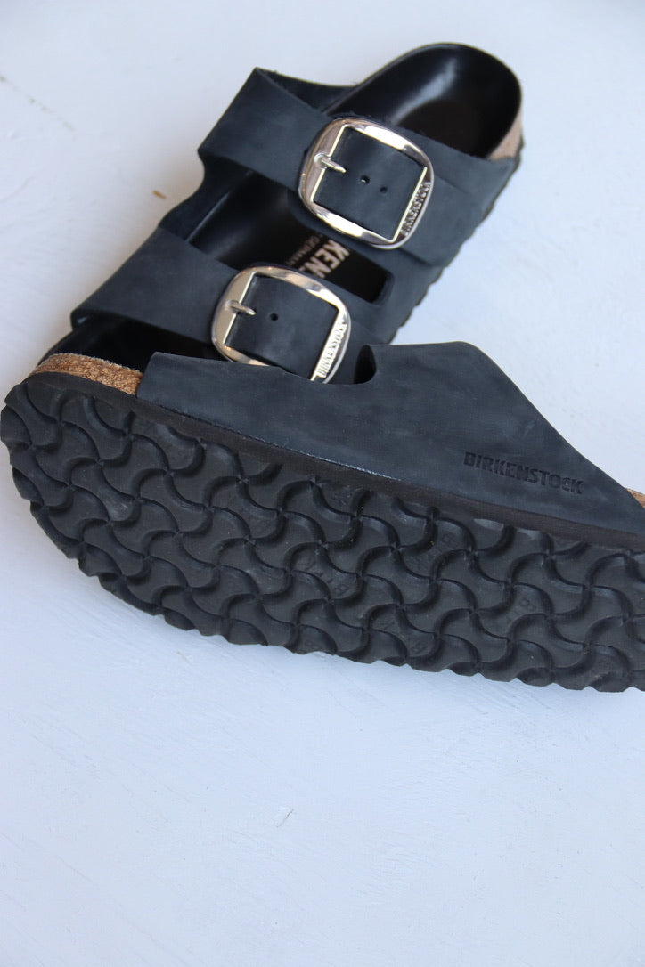 Birkenstocks Silver Buckle Slides