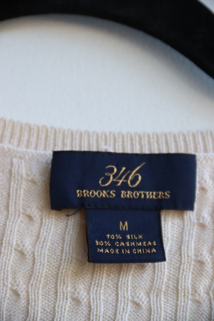 Brooks Brothers Cream Silk Cashmere Top