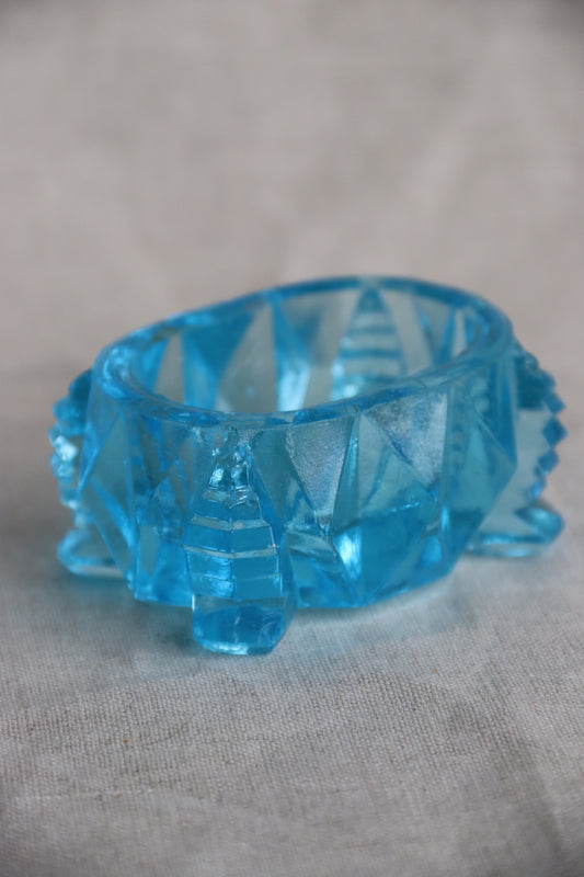 Miniature Blue Glass Salt Cellar
