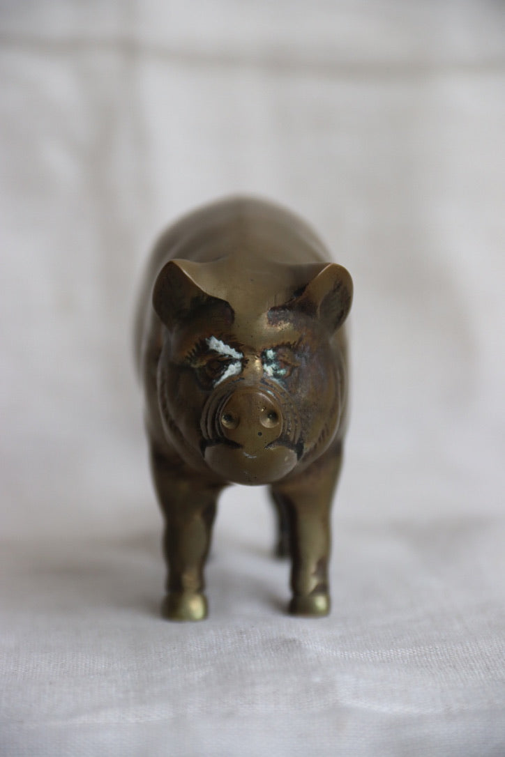 Brass Pig Figurine