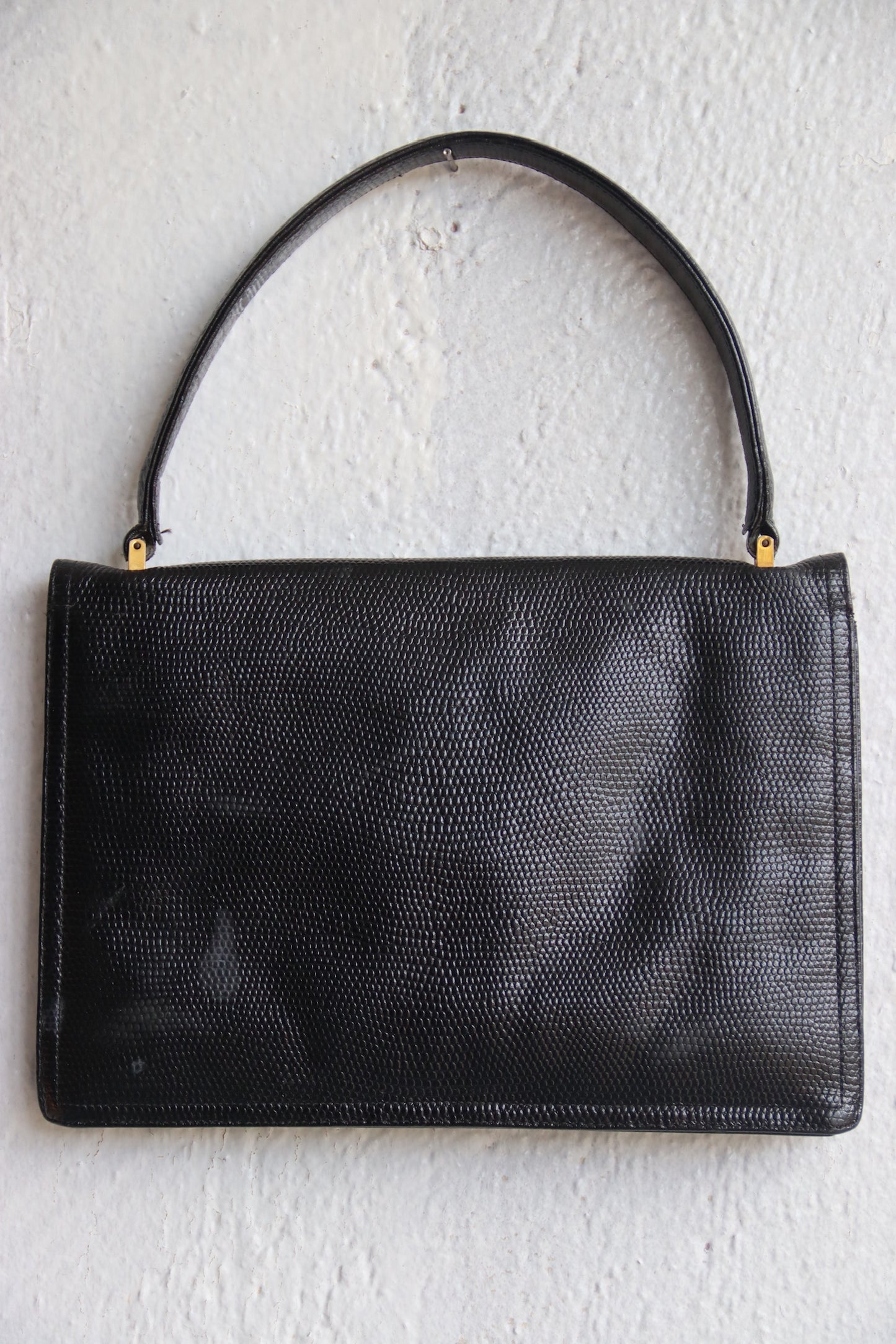 Vintage Morris Moskowitz Black Leather Hand Bag