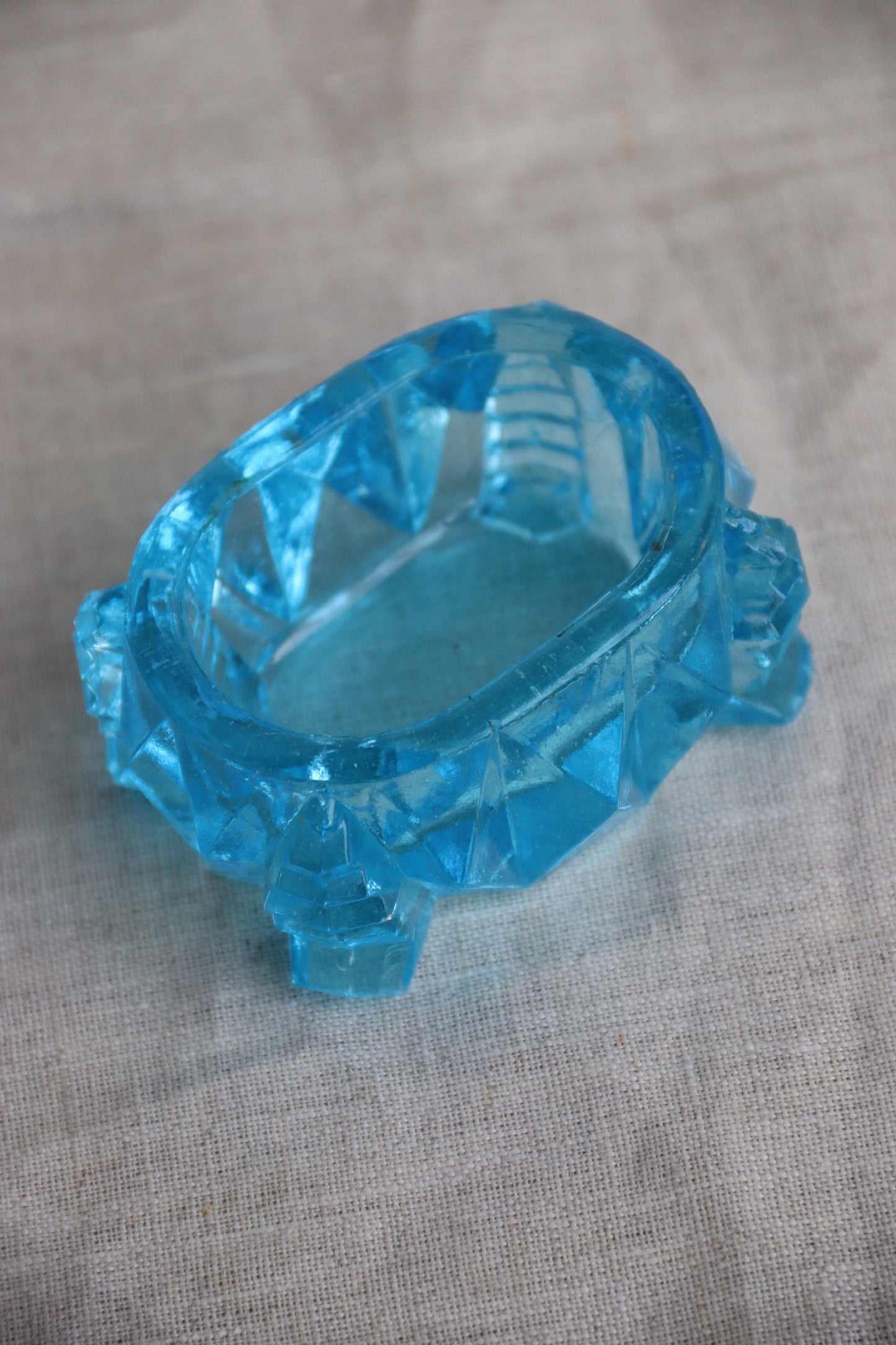 Miniature Blue Glass Salt Cellar