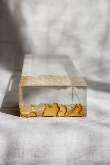 Glass and Gold Paperweight