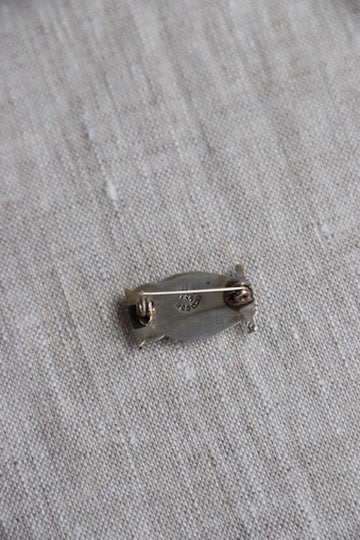 Sterling Silver Owl Pin with Mother of Pearl