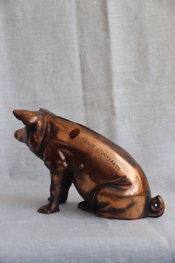 Large Cast Iron Copper Wash Piggybank