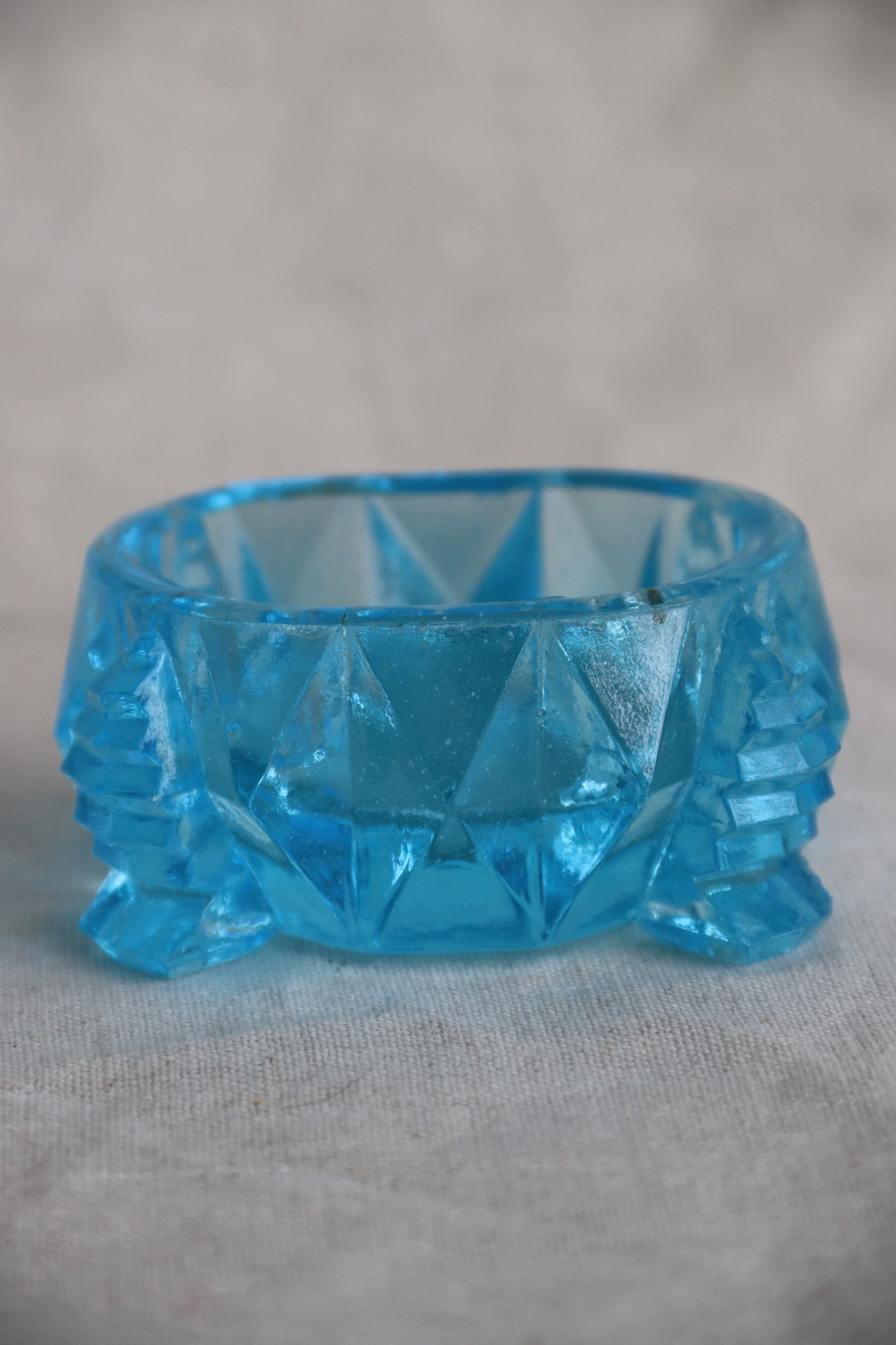 Miniature Blue Glass Salt Cellar